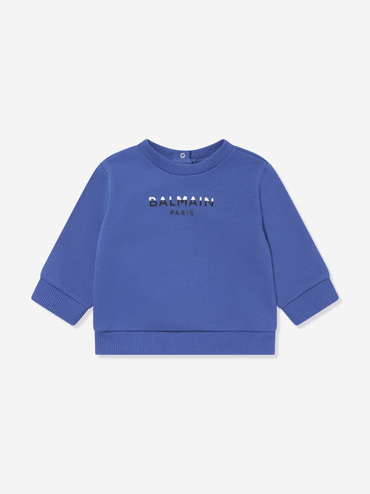 Balmain 男婴蓝色徽标运动衫