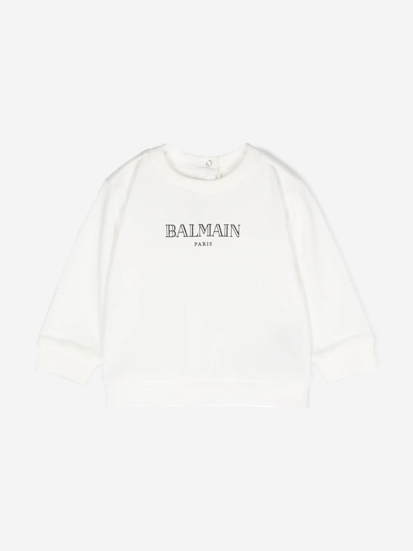 Balmain Baby Paris 象牙色徽标运动衫
