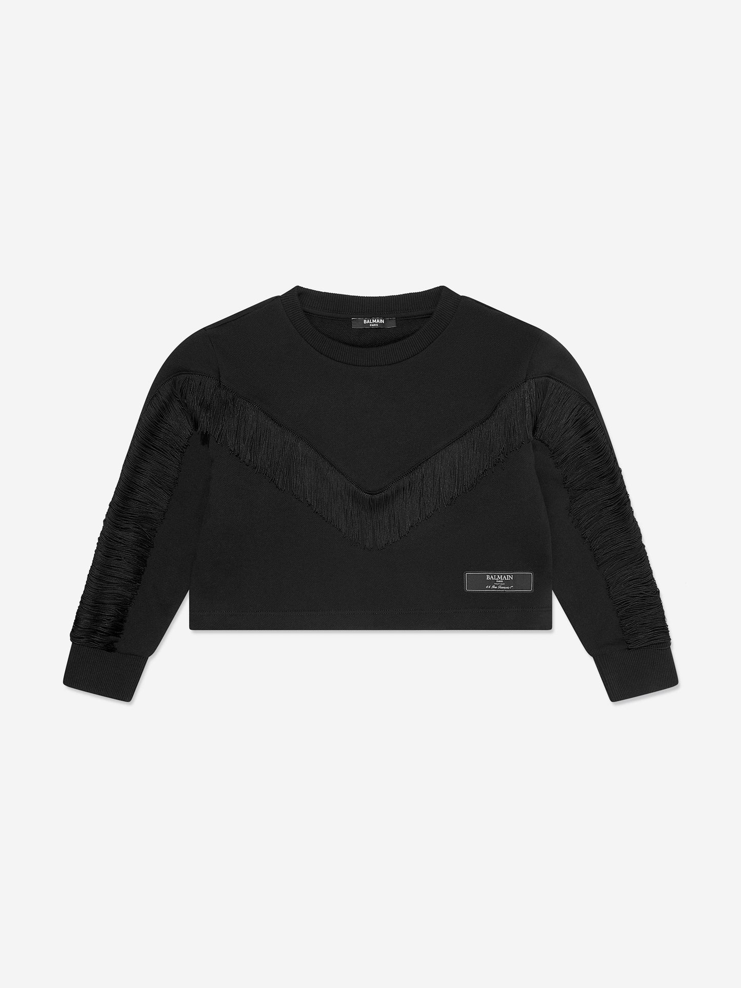 Balmain 女童流苏运动衫(黑色)