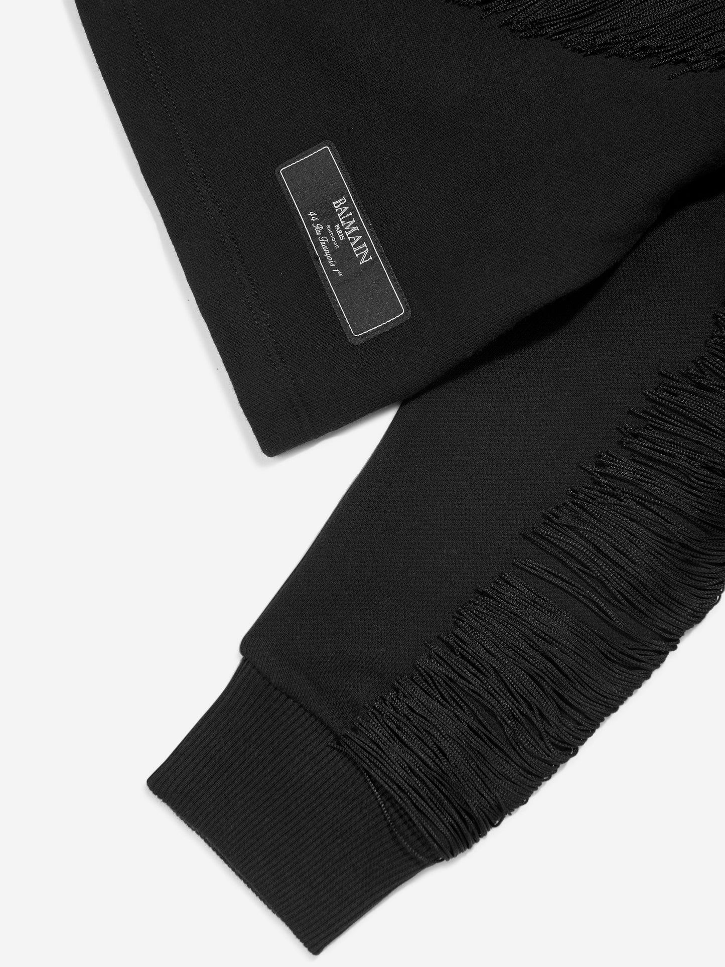 Balmain 女童流苏运动衫(黑色)