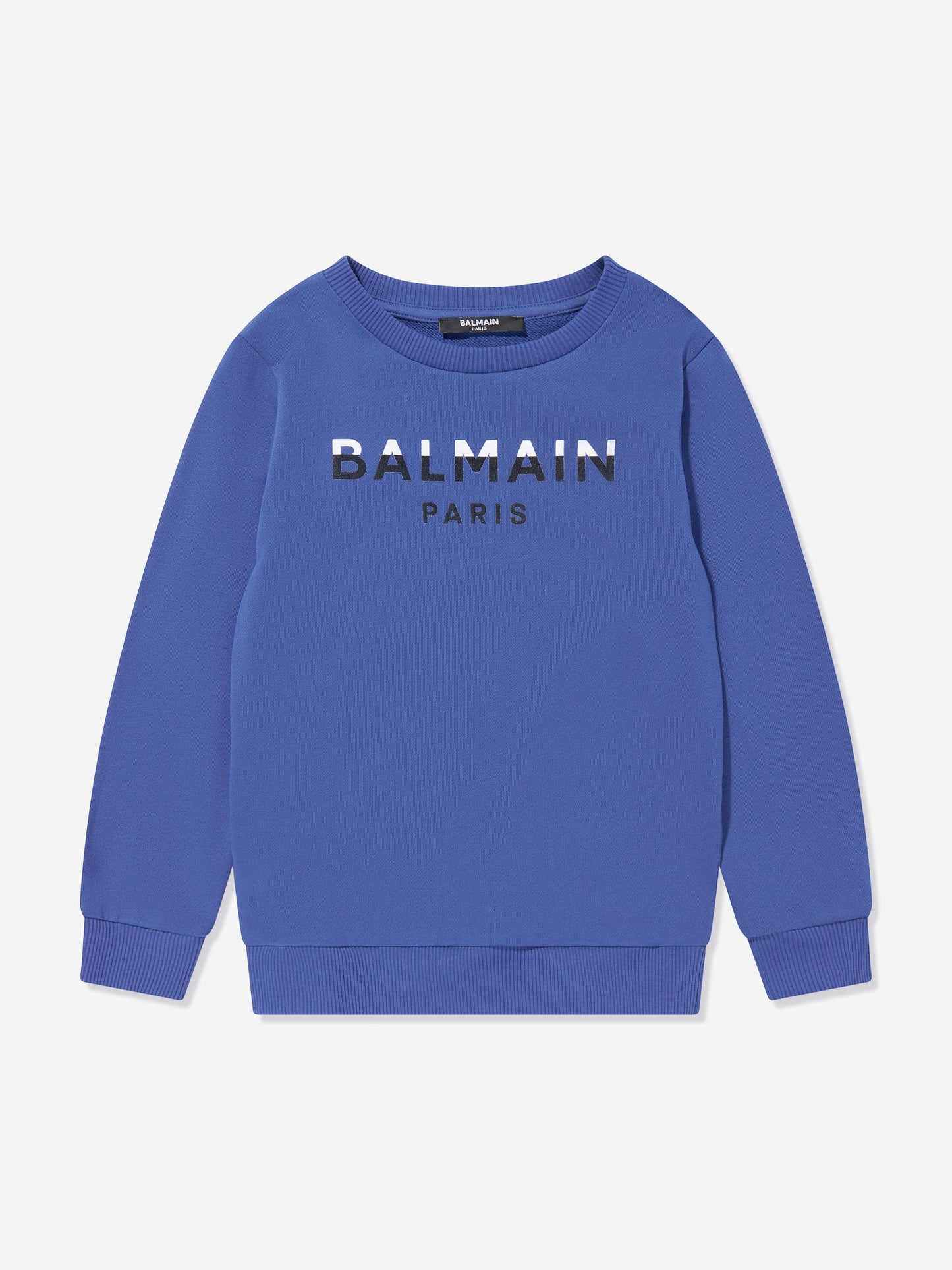 Balmain Boys 巴黎徽标蓝色运动衫