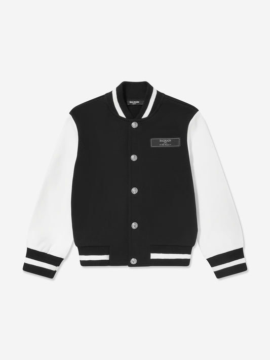 Balmain 男孩黑色羊毛运动夹克