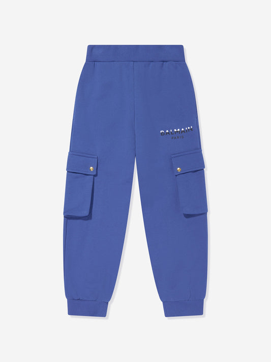 Balmain Boys 蓝色工装慢跑裤