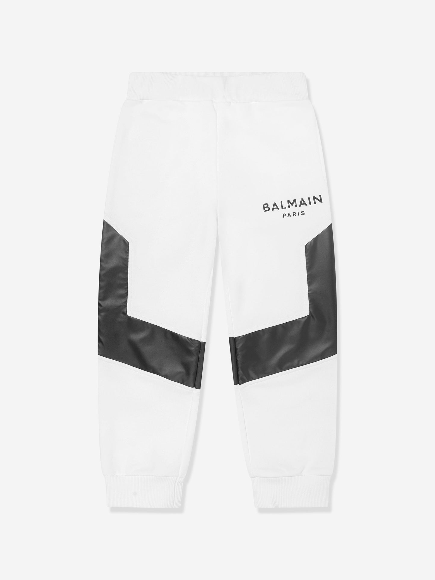 Balmain 男童白色徽标慢跑裤