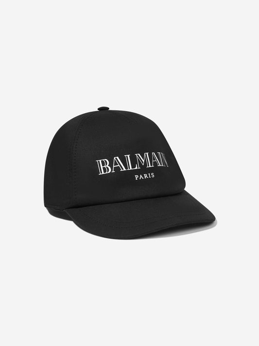 Balmain Kids Paris 徽标帽子 黑色