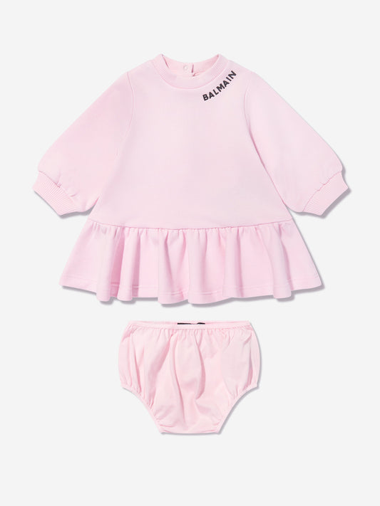 Balmain 女婴粉色连衣裙和内裤