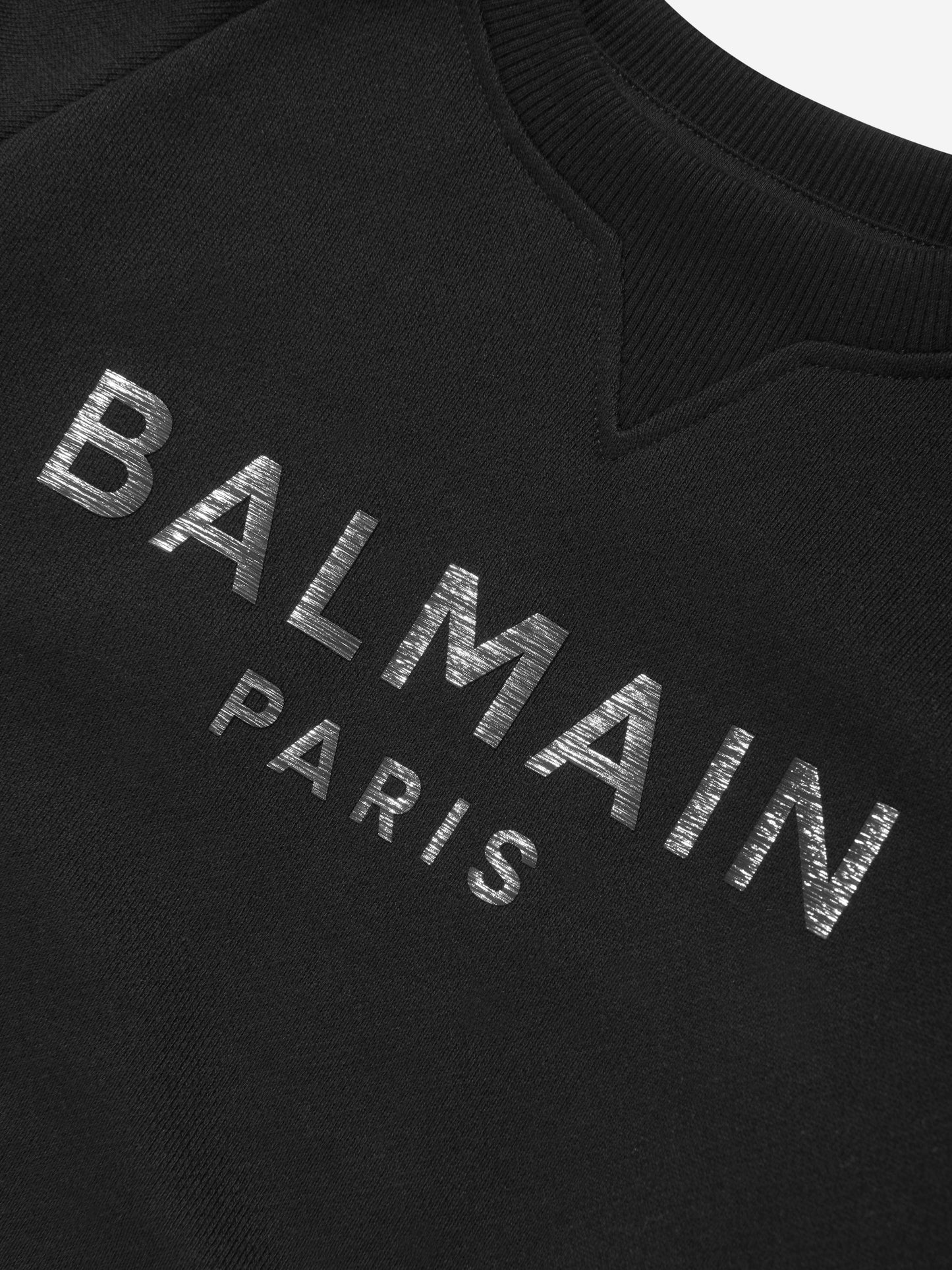 Balmain Kids Paris 徽标运动衫(黑色)