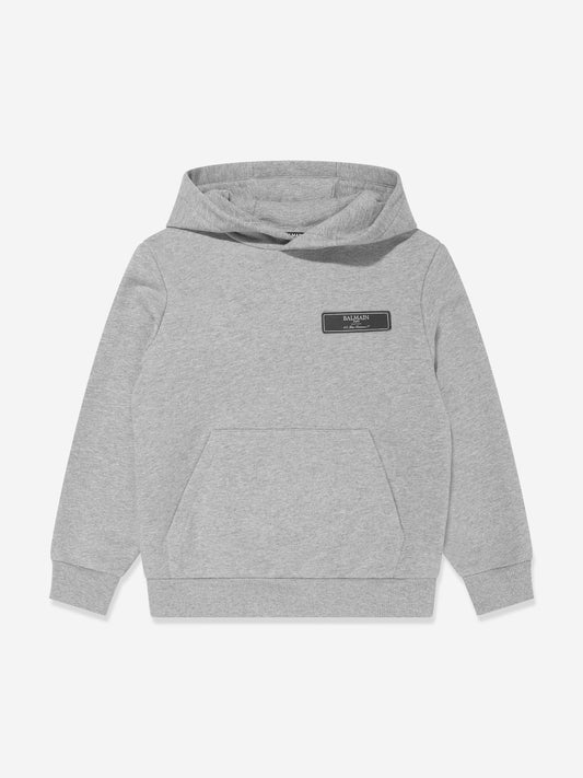 Balmain Kids 徽标连帽衫(灰色)