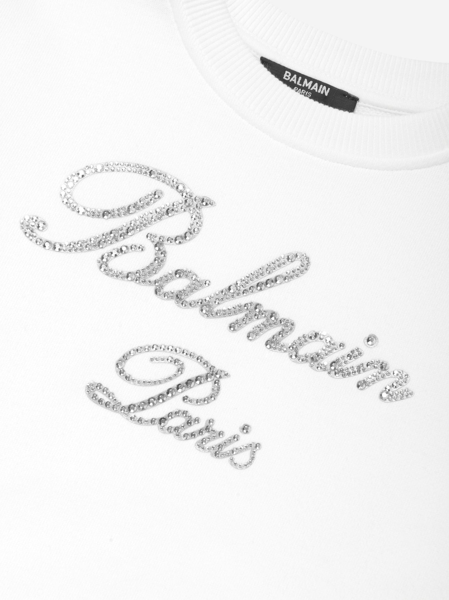 Balmain Kids Paris 白色徽标运动衫