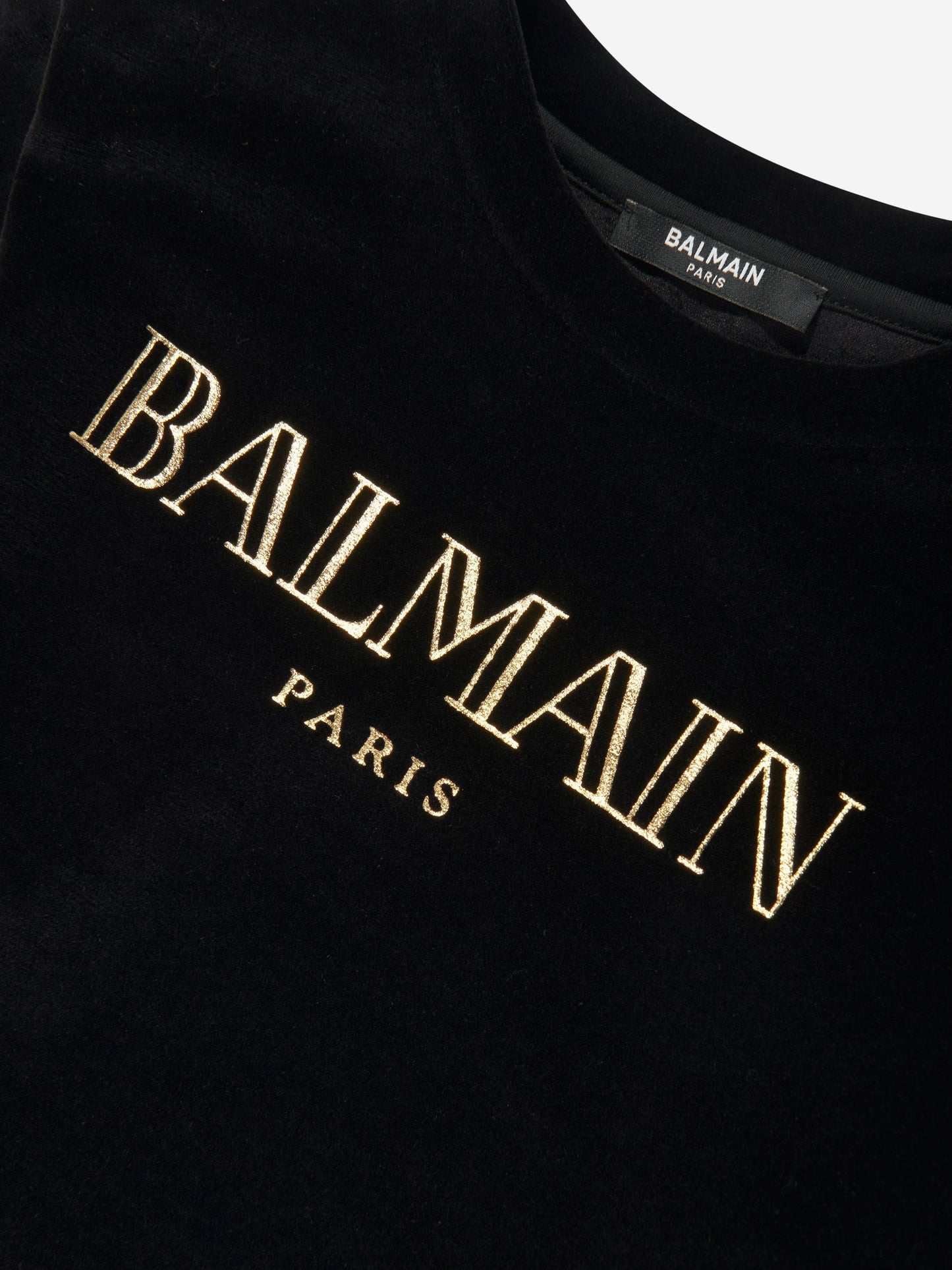 Balmain Kids Paris 徽标运动衫(黑色)