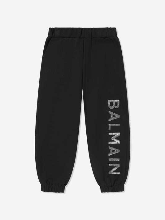 Balmain Kids Logo 慢跑裤(黑色)
