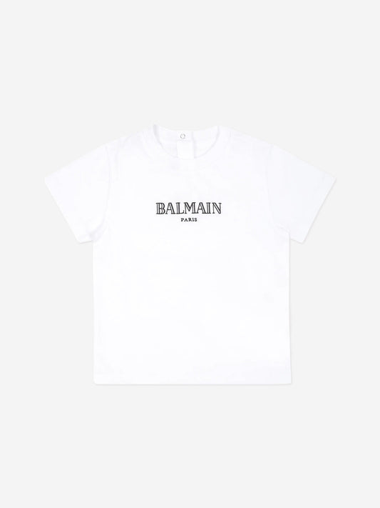 Balmain Baby Paris 白色徽标 T 恤