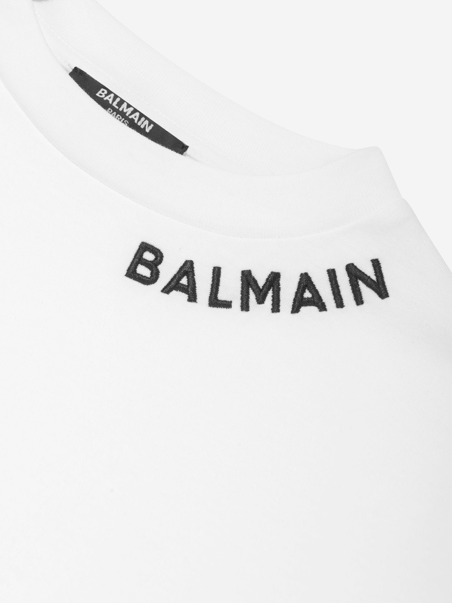 Balmain 女童白色徽标 T 恤