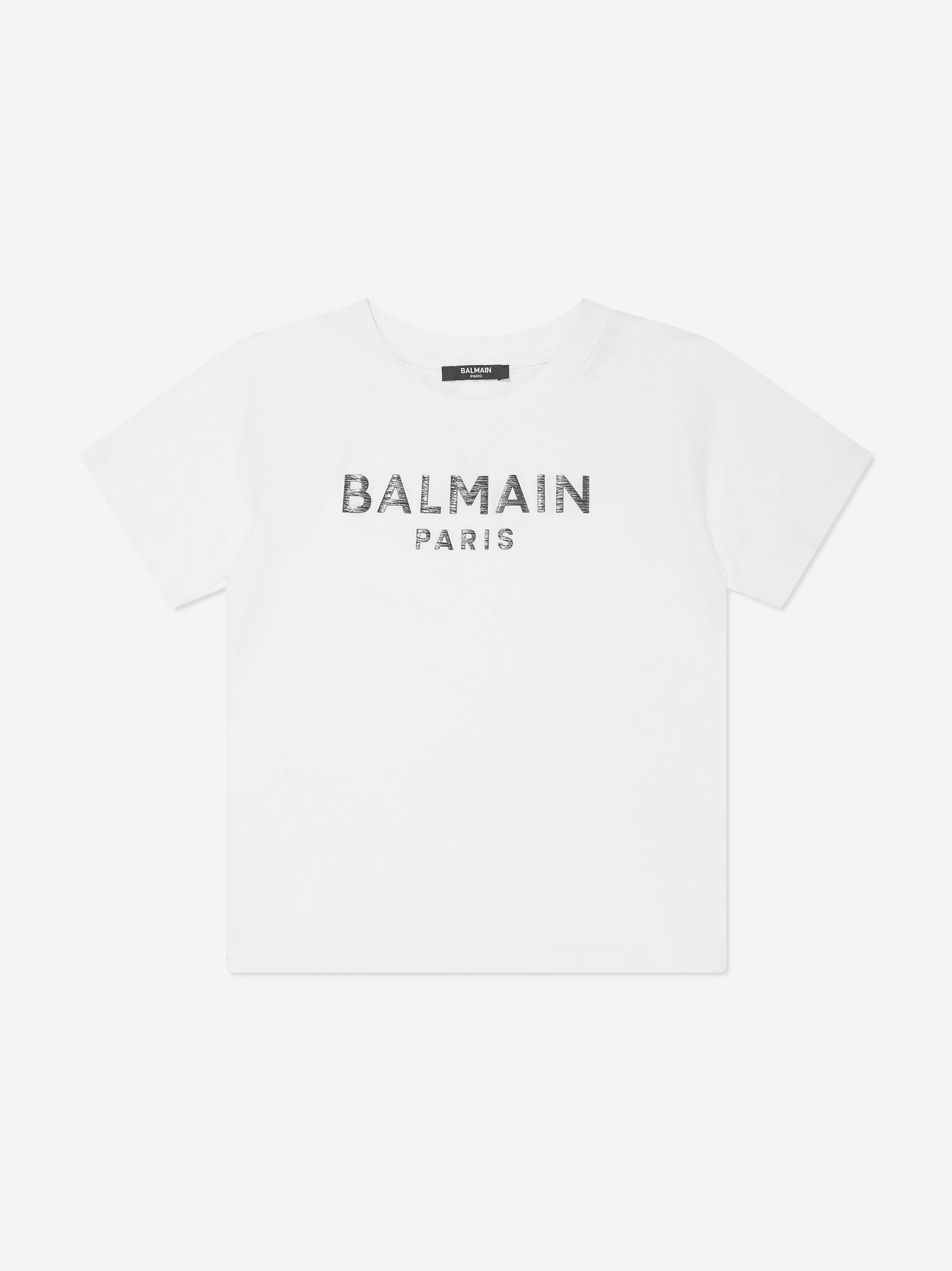 Balmain Kids Paris 徽标 T 恤(白色)