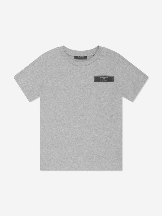 Balmain Kids 徽标 T 恤(灰色)