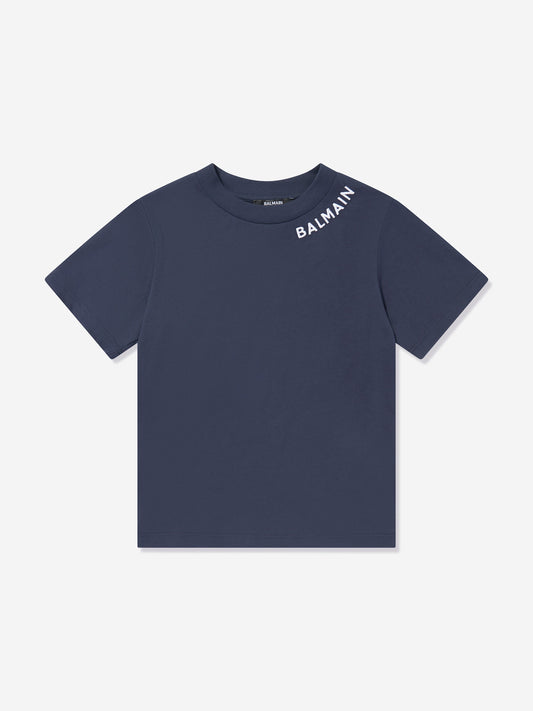 Balmain Kids 徽标 T 恤(海军蓝)