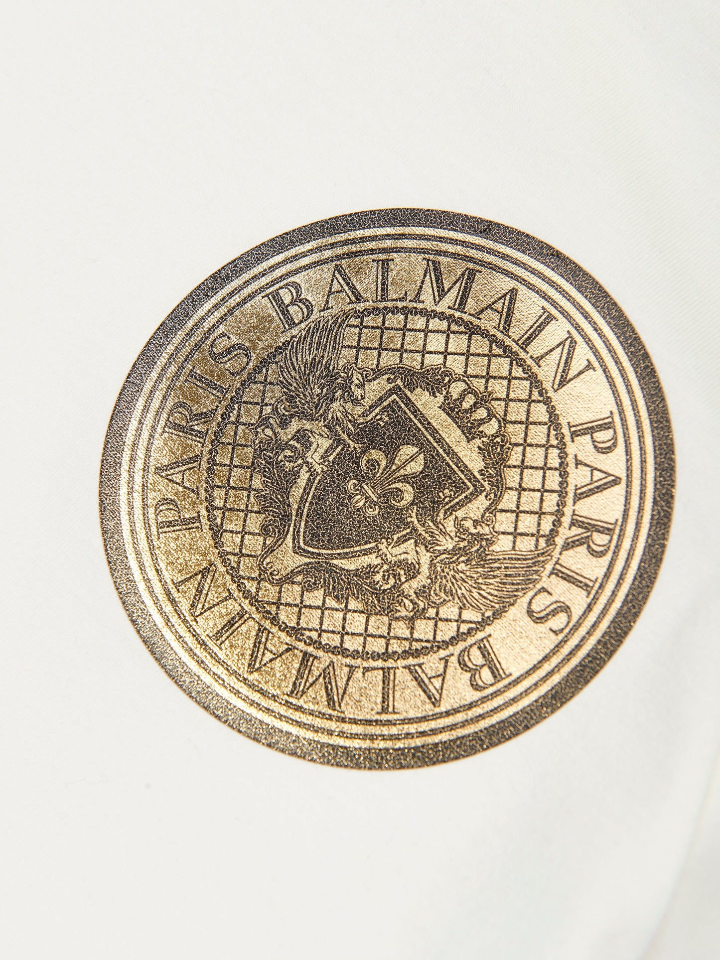 Balmain Kids 象牙色徽标印花 T 恤