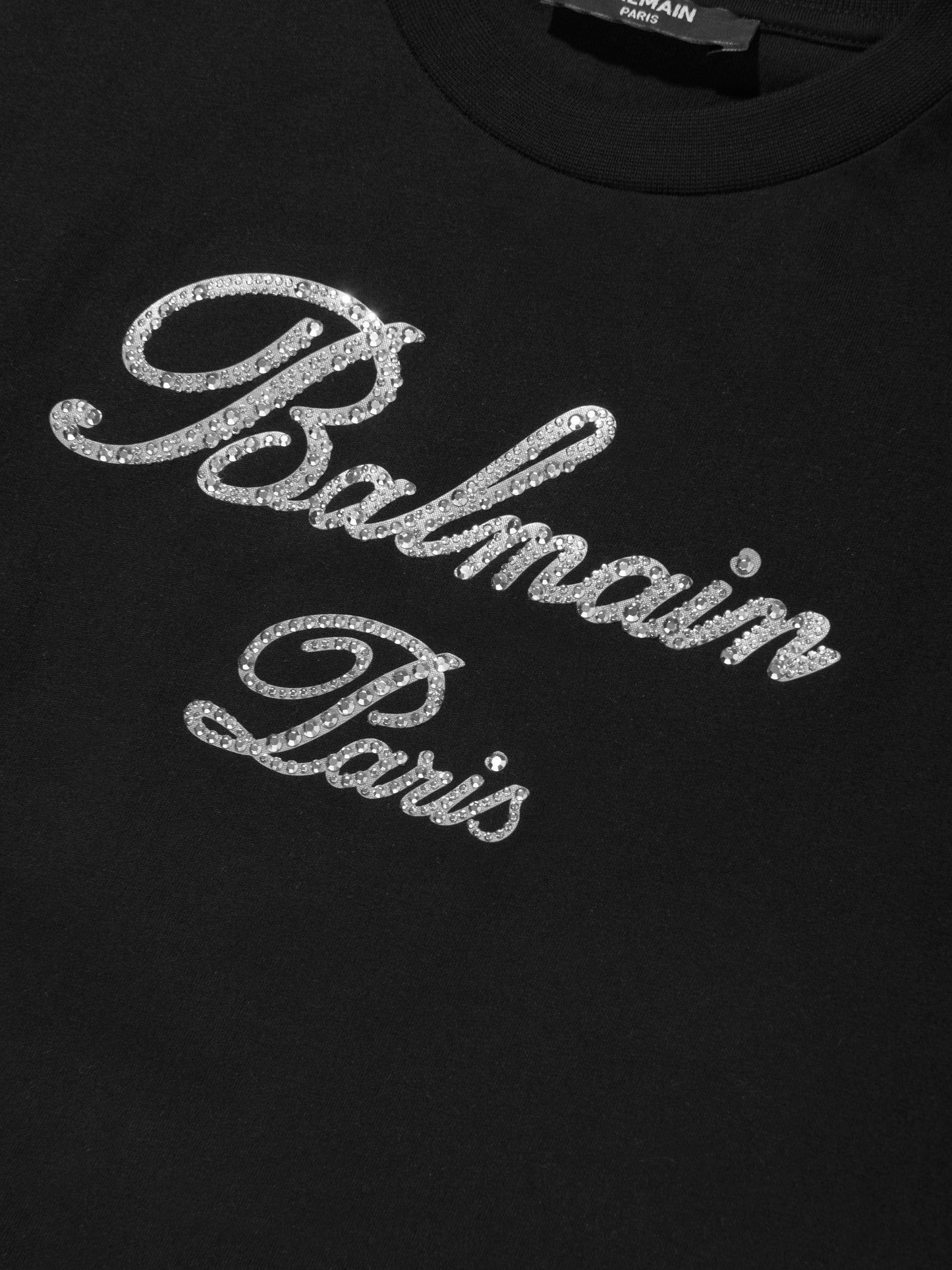 Balmain Kids Paris 徽标 T 恤(黑色)