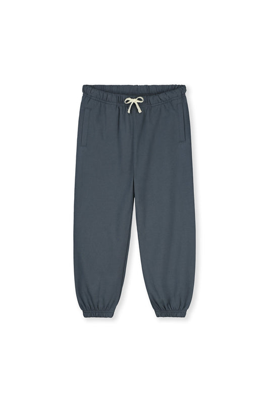 儿童蓝灰色棉长裤