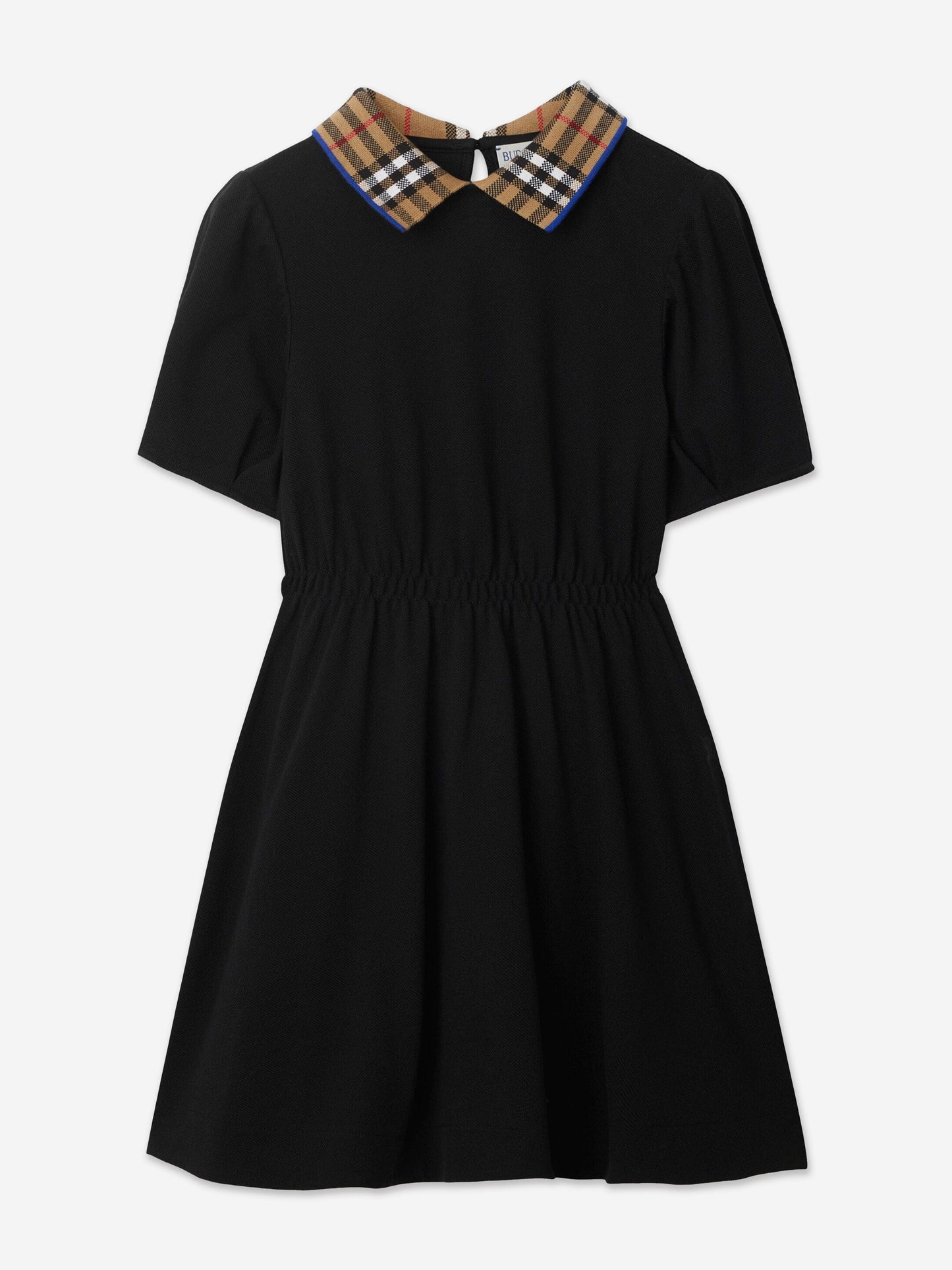Burberry 女童 Alesea 格纹罗纹连衣裙(黑色)