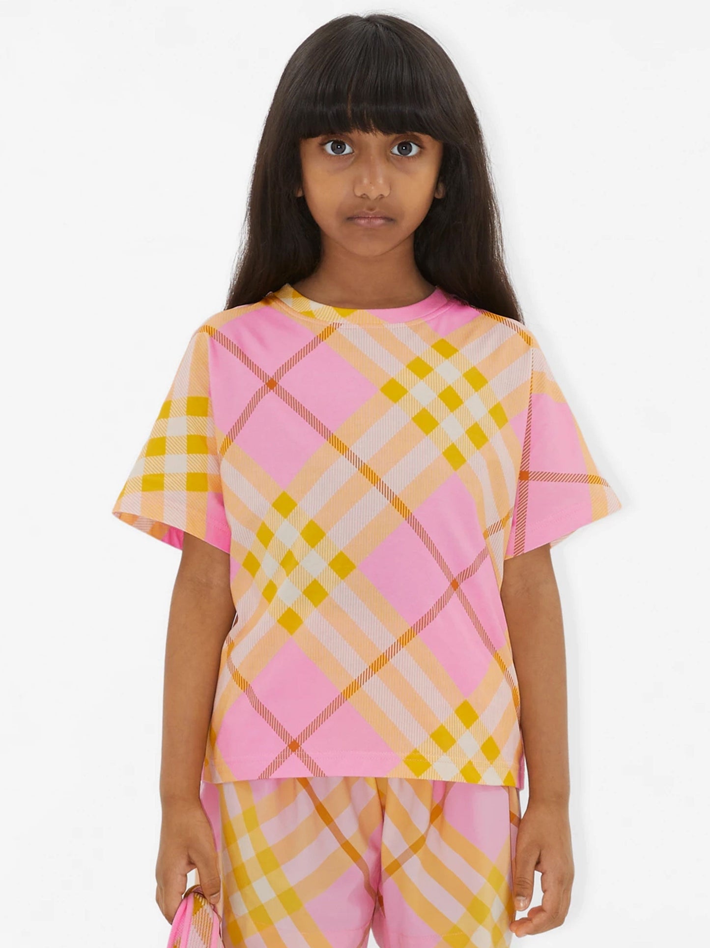 Burberry 女童 Lilia 格纹 T 恤(粉色)