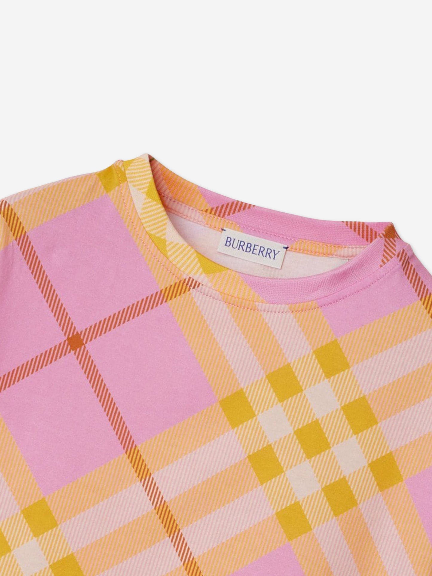Burberry 女童 Lilia 格纹 T 恤(粉色)