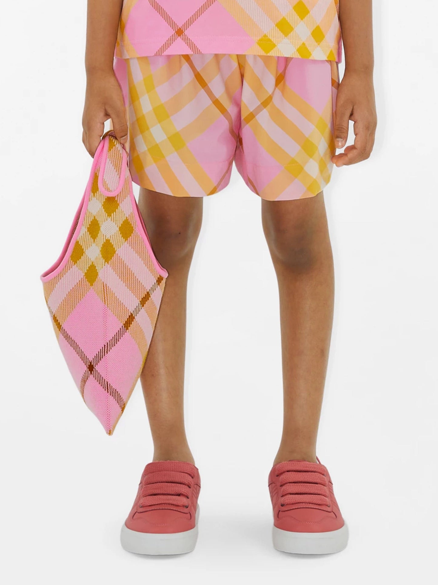 Burberry 女童 Marcy 格纹短裤(粉色)