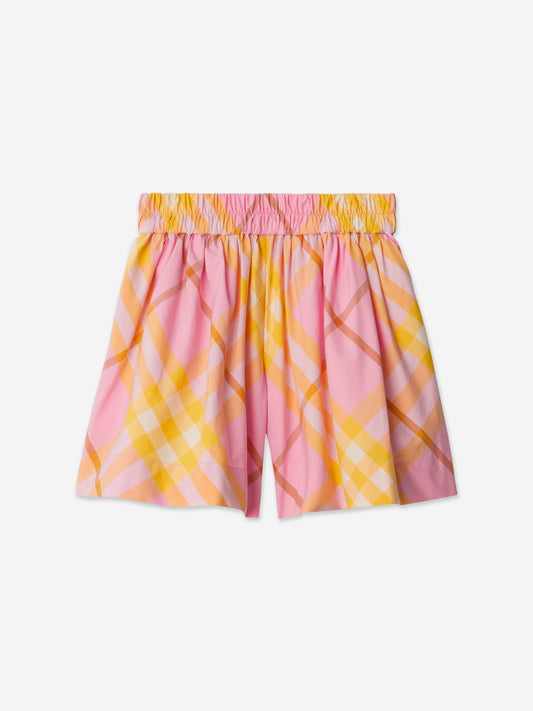 Burberry 女童 Marcy 格纹短裤(粉色)