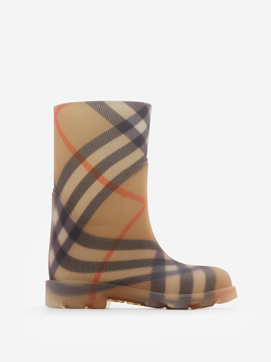 Burberry 儿童橡胶 Marsh 高筒靴(米色)