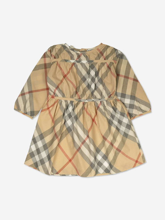Burberry 女婴 Cecille 格纹连衣裙(米色)