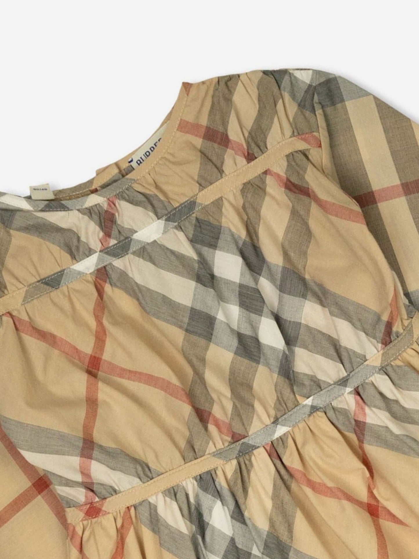 Burberry 女婴 Cecille 格纹连衣裙(米色)