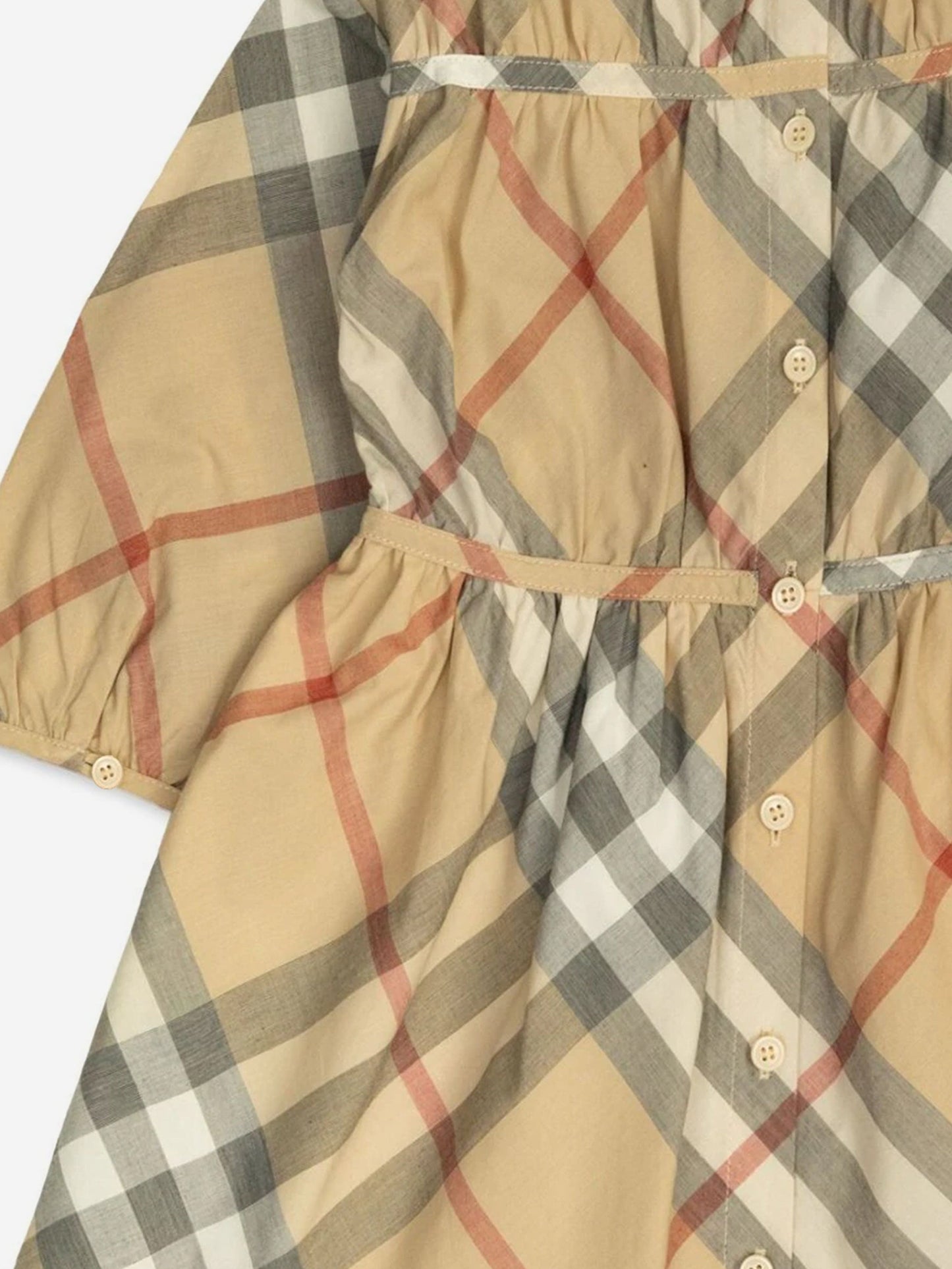 Burberry 女婴 Cecille 格纹连衣裙(米色)