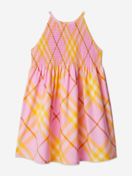 Burberry 女童 Elsie 格纹连衣裙(粉色)