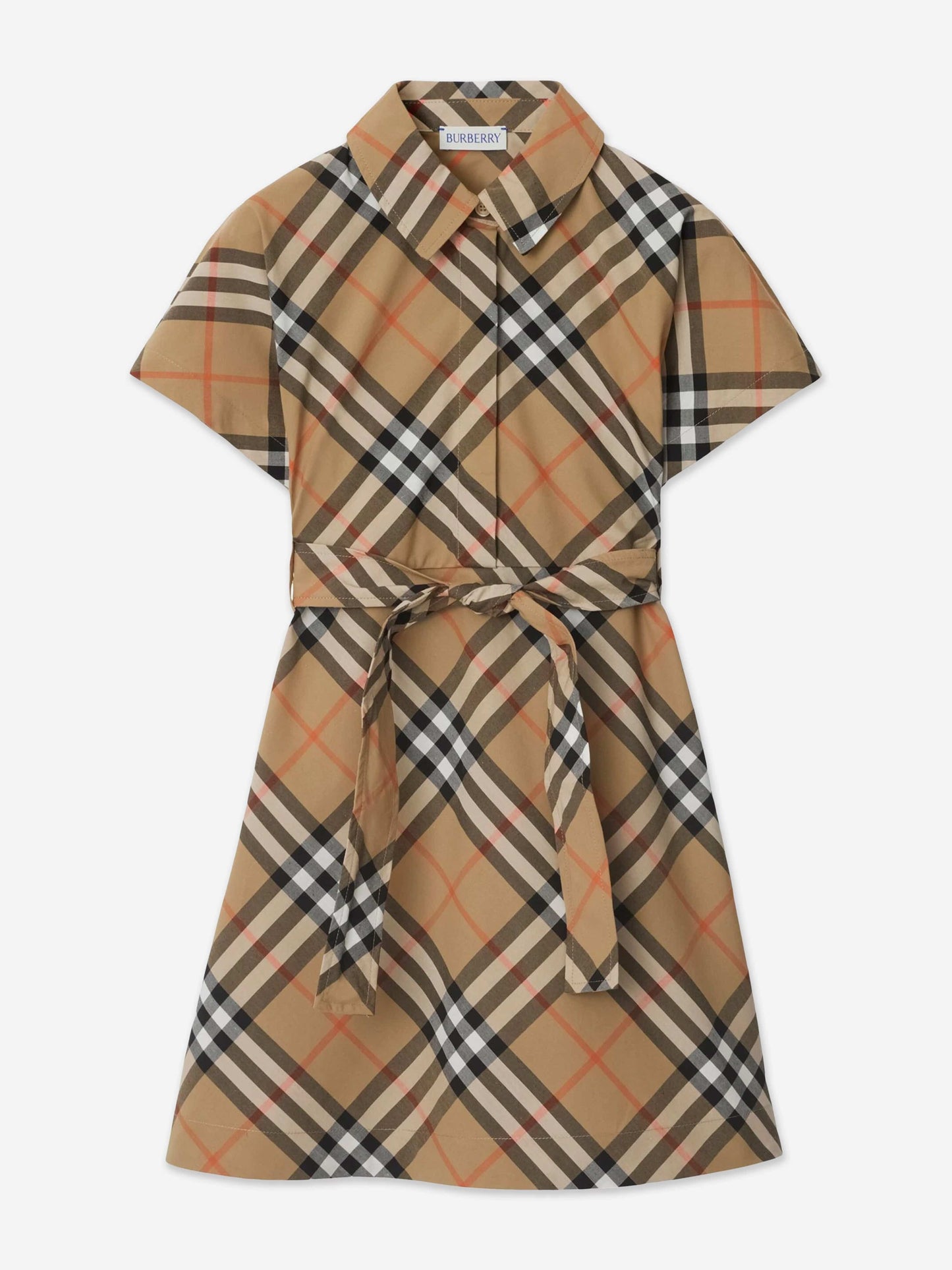 Burberry 女童 Giulietta 格纹连衣裙(米色)