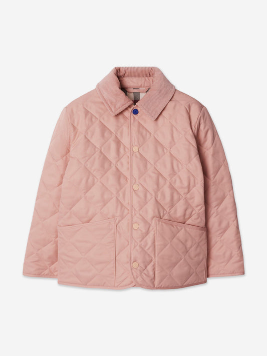 Burberry 女童 Indy 绗缝夹克(粉色)