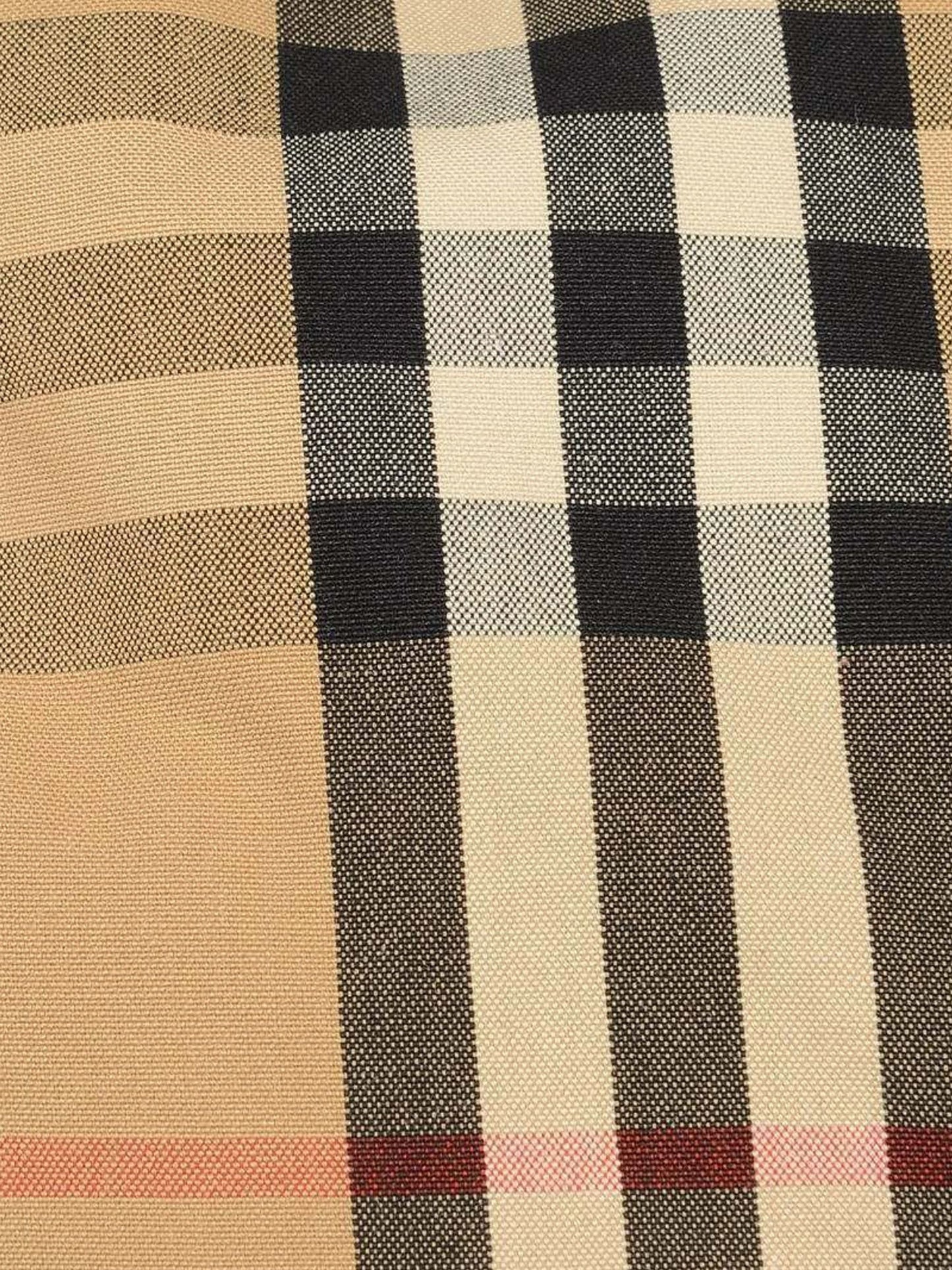 Burberry 米色格纹棉质帽子