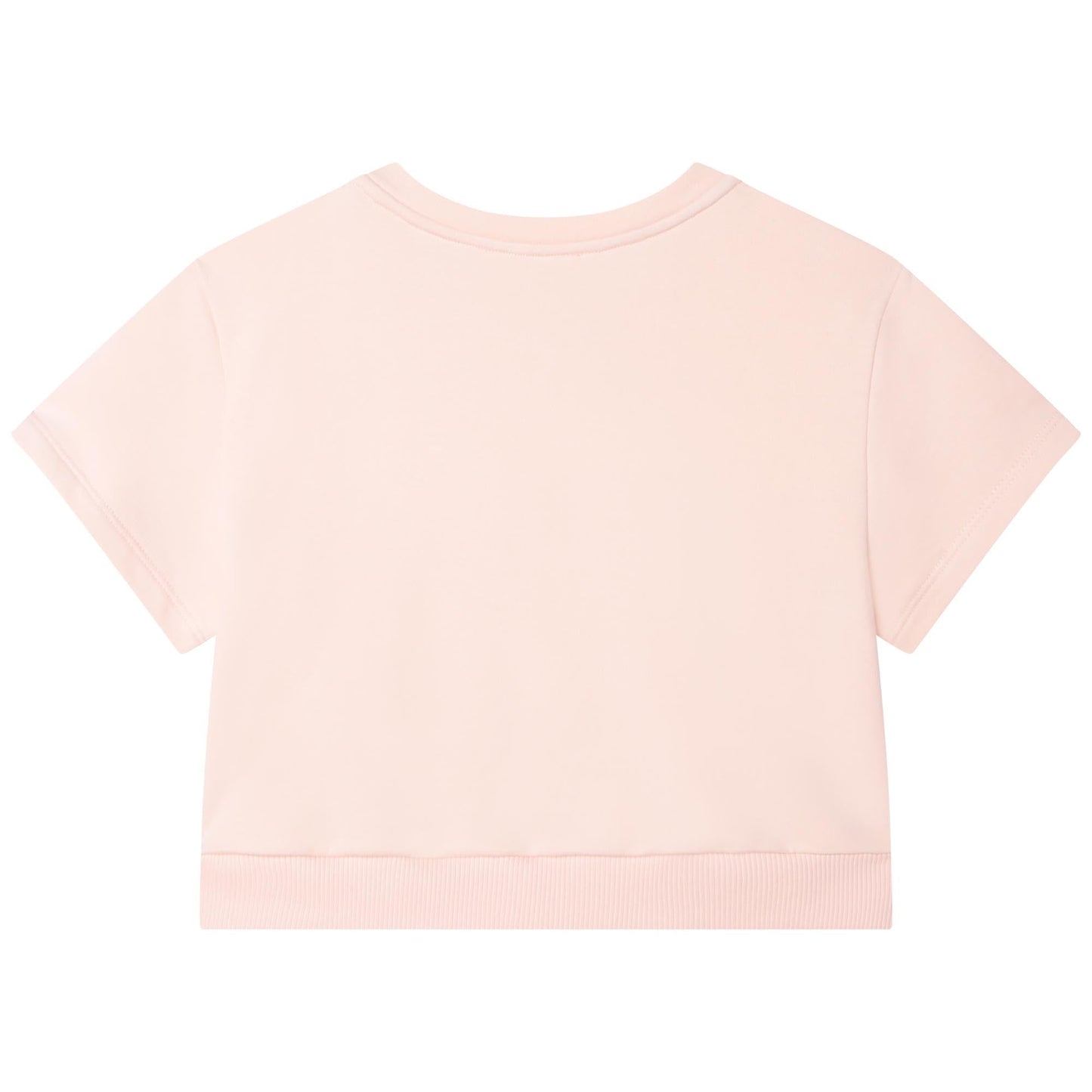 女童粉色Logo棉短袖卫衣
