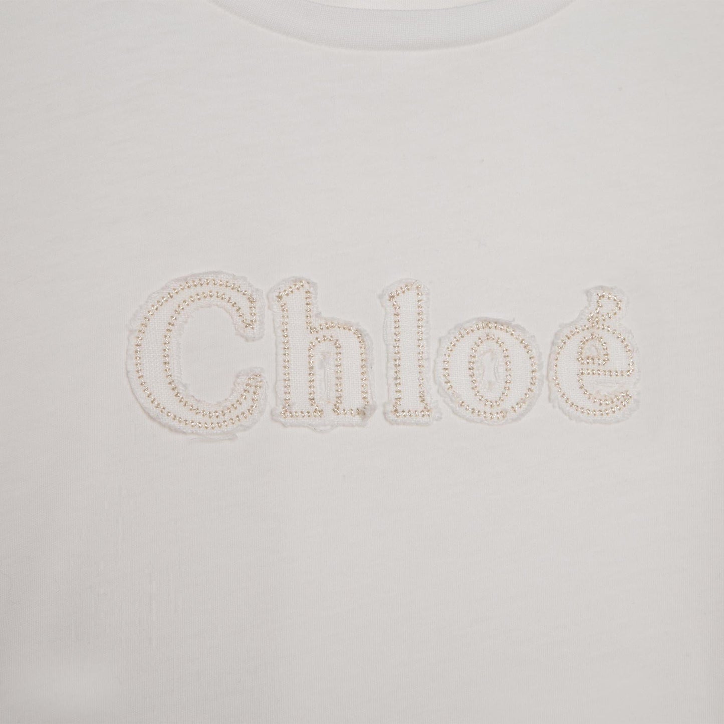 女童白色Logo棉T恤