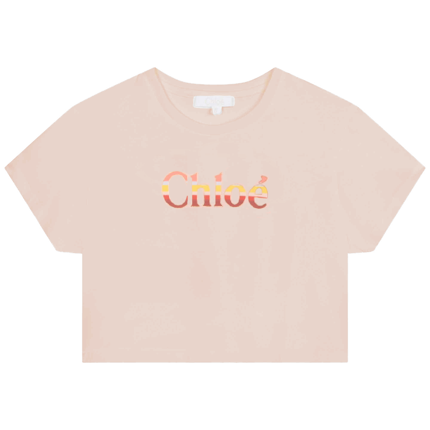女童粉色Logo棉T恤