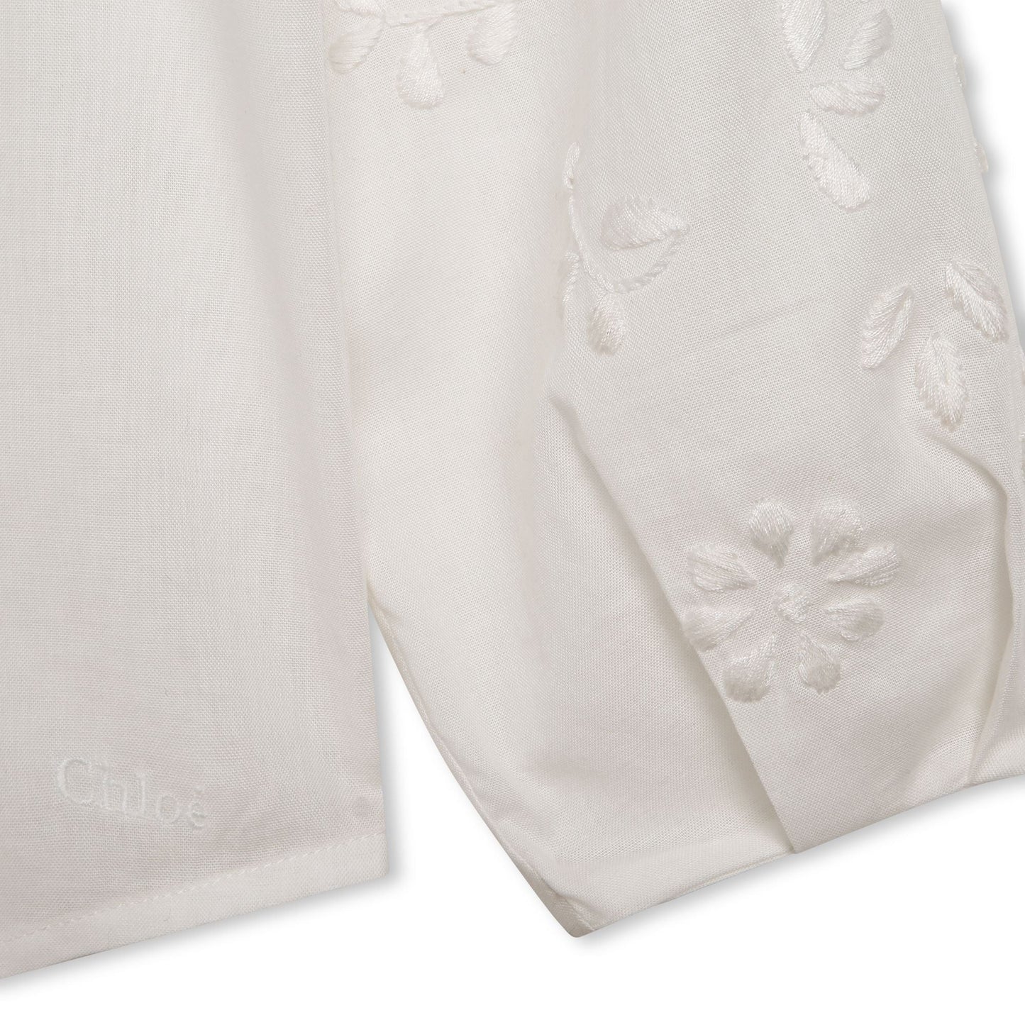 女童白色荷叶边棉衬衫