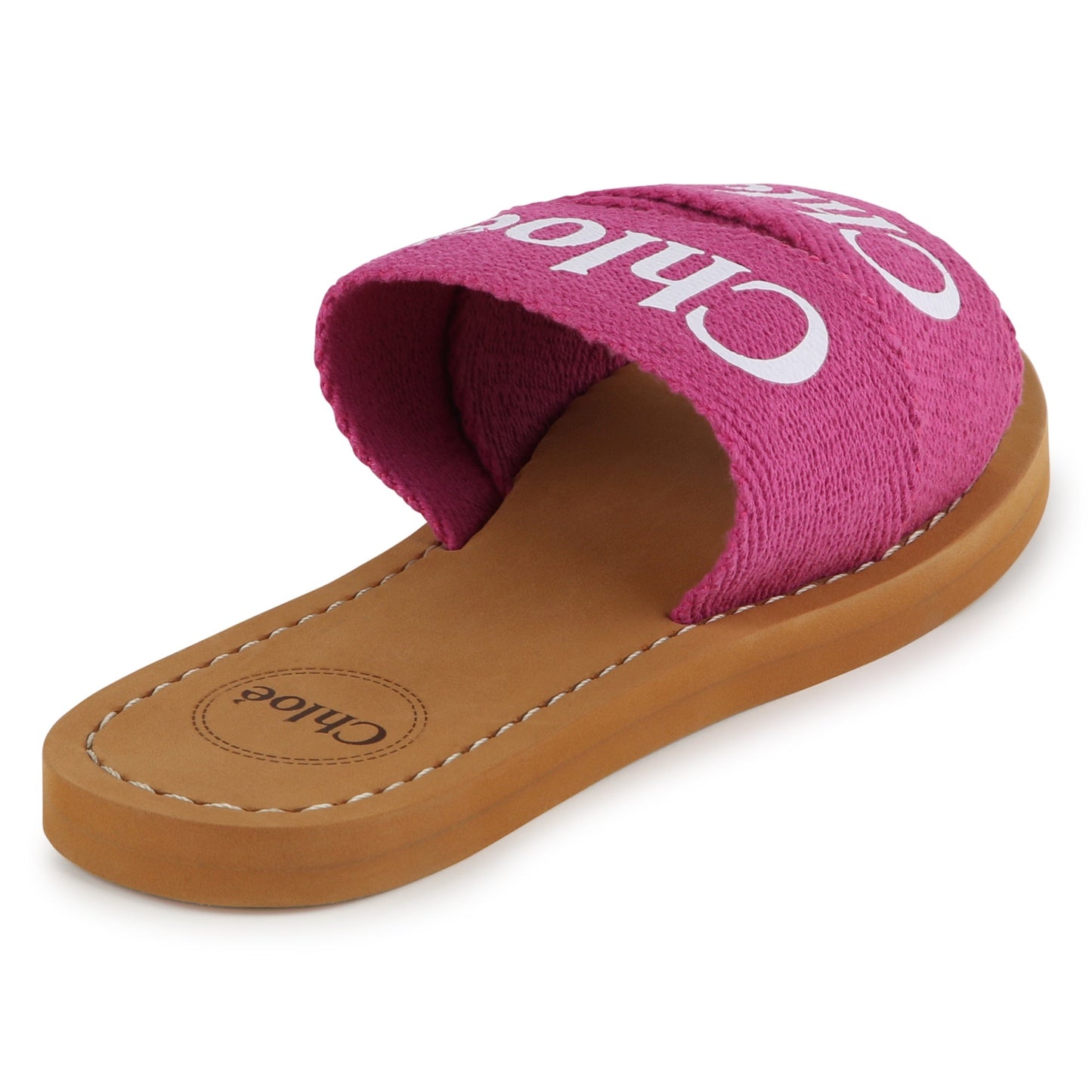 女童玫红色Logo拖鞋