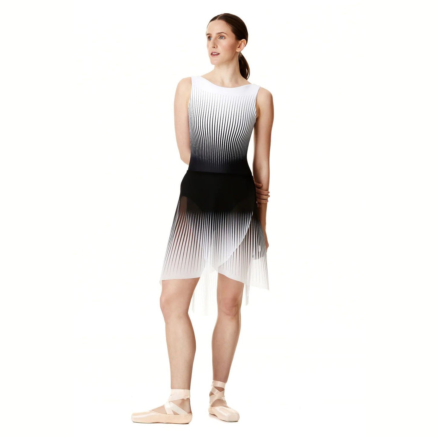 女士黑色&白色芭蕾舞短裙(CASCADE SKIRT/BLACK TO WHITE)