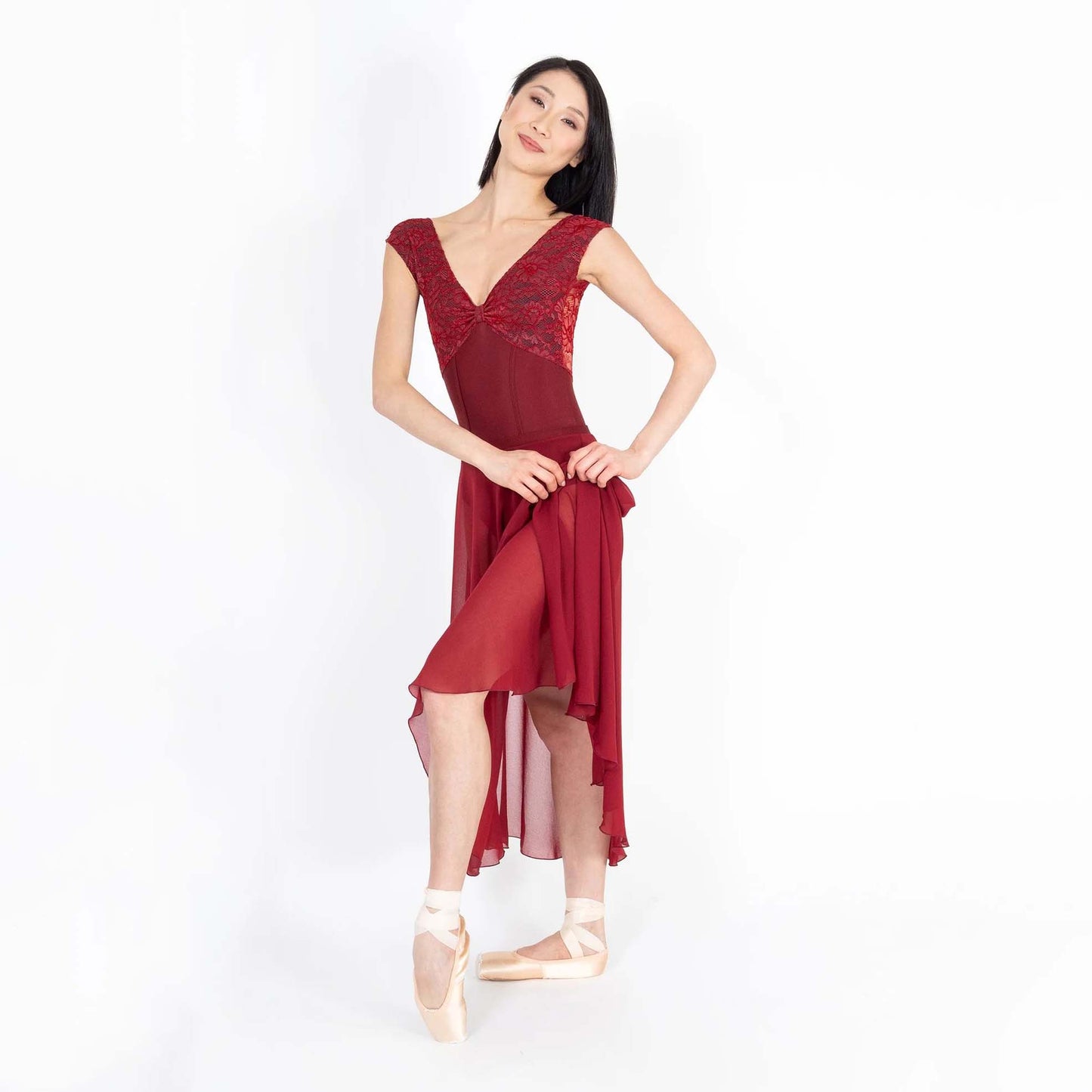 女士红色"Venere"芭蕾舞连体衣(CD25079-1/L31+L13+PV31)