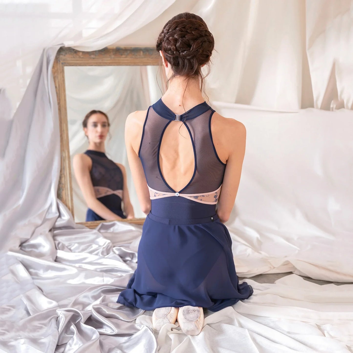 女士蓝色"PANDIA"芭蕾舞连体衣(CD26121-4/L71+L09+TRD61+TP27+L09)