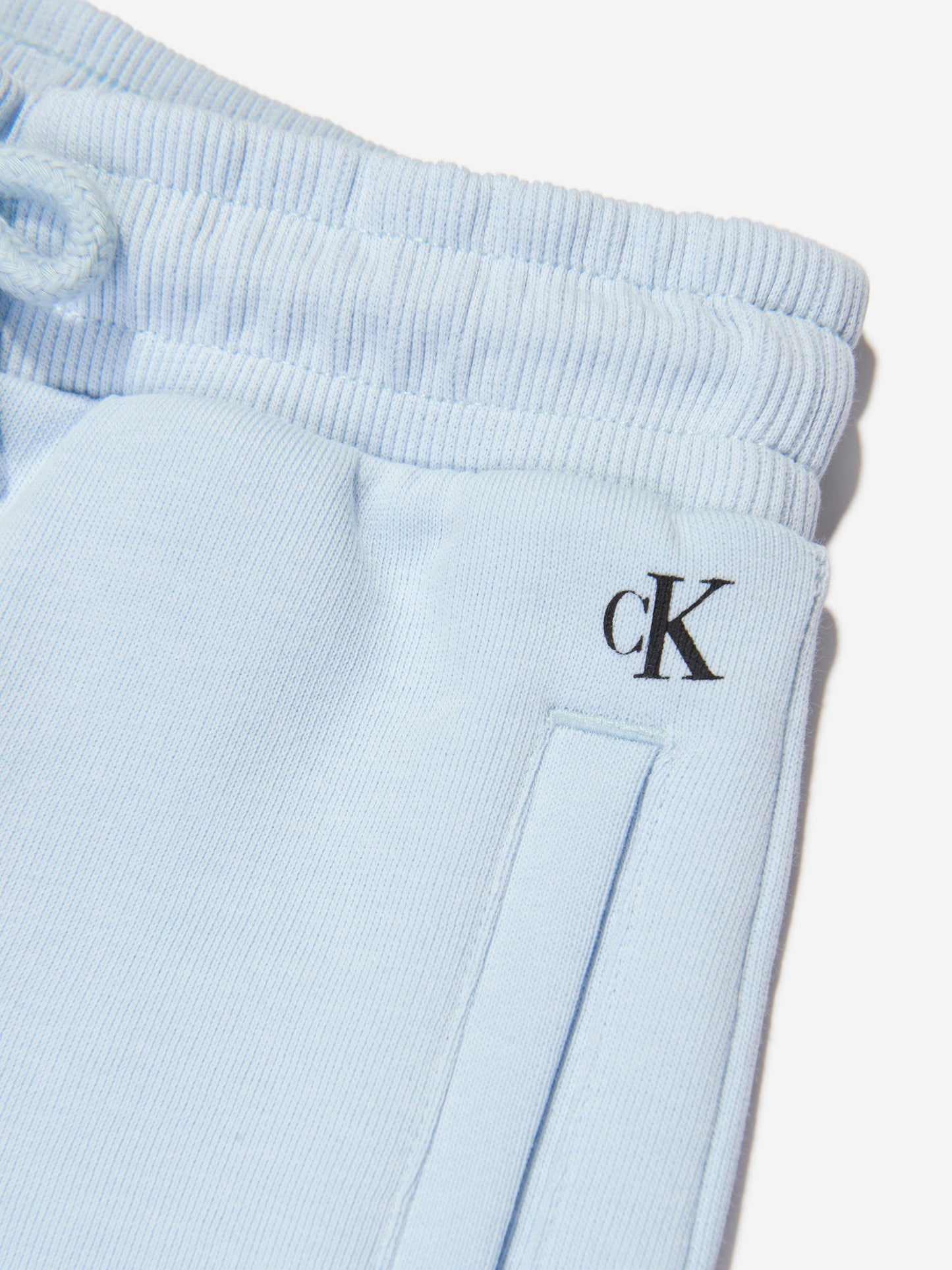 Calvin Klein Boys Stack Logo Jogger Shorts in Blue