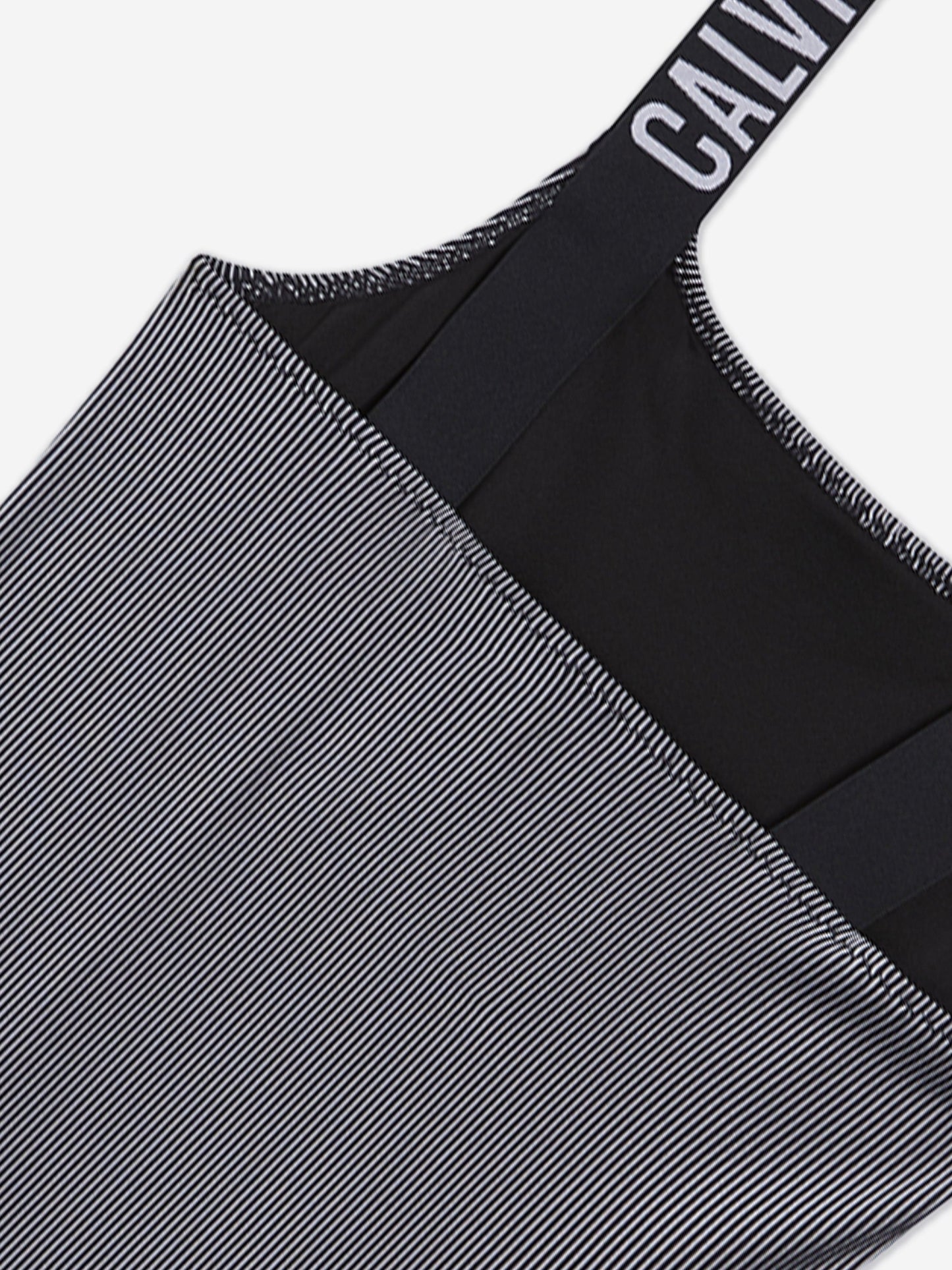 Calvin Klein Girls Logo Strap Swimsuit in Black
