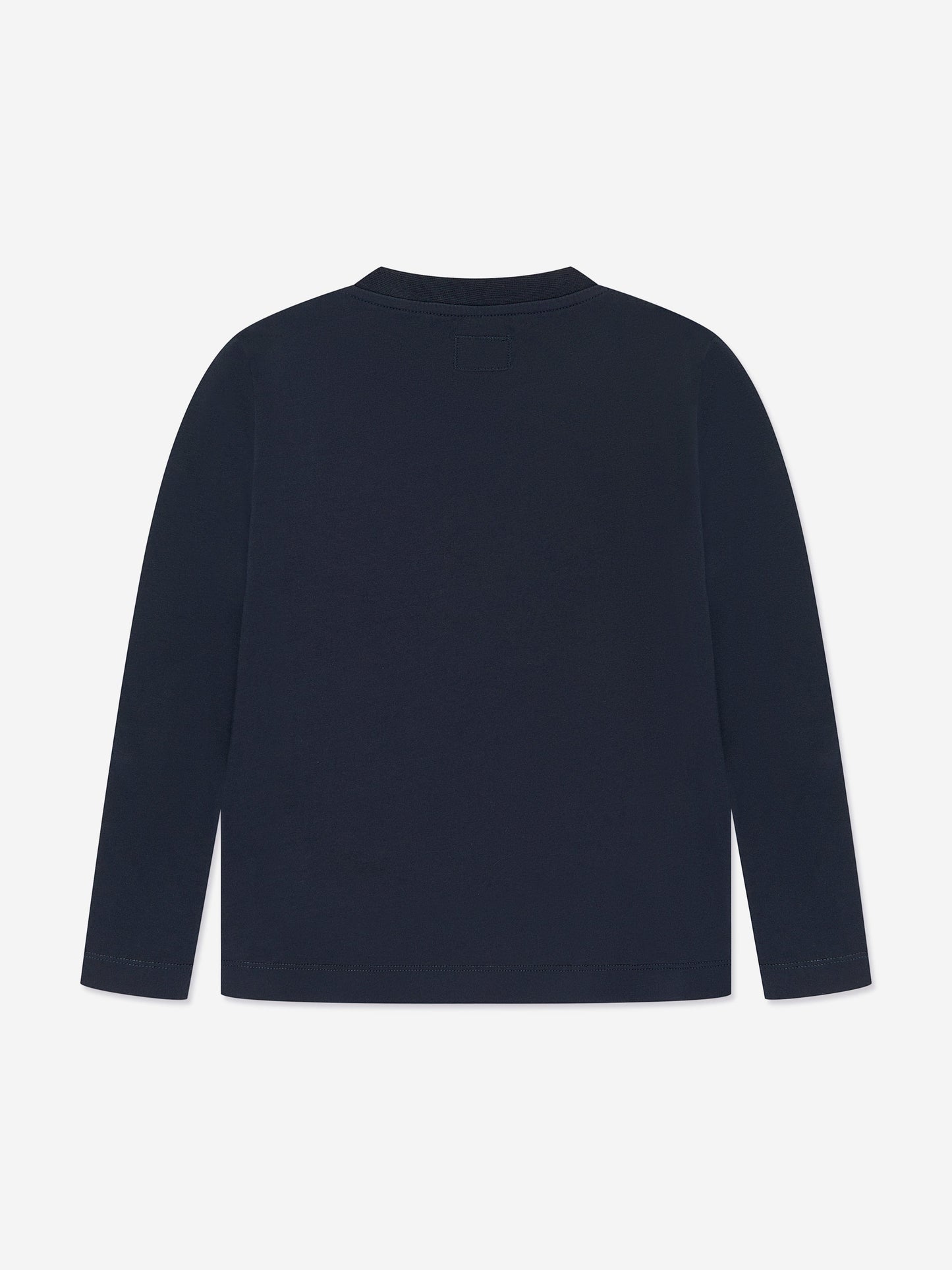 CP Company 男童长袖徽标 T 恤(海军蓝)