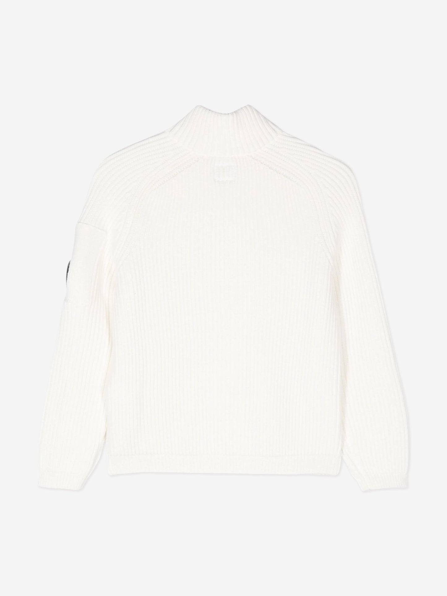 CP Company 男童象牙色拉链针织上衣