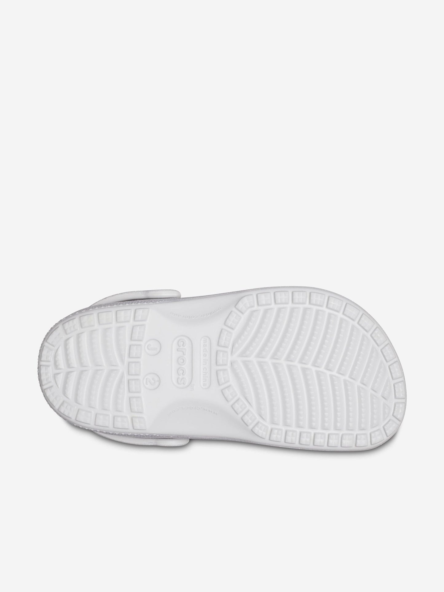 Crocs 女童经典闪光木屐(银色)