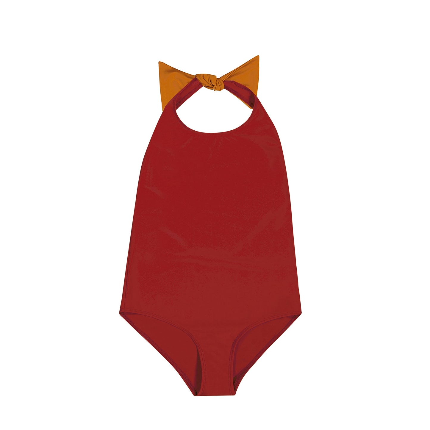 女童红色防晒泳衣(UPF50+)